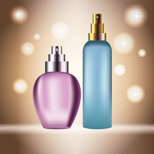 Vector fragrances products bottles