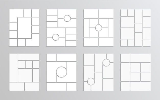 Frame afbeeldingen rasterverzameling set collage lay-outs moodboard sjabloon foto moodboard mozaïek afbeeldingen