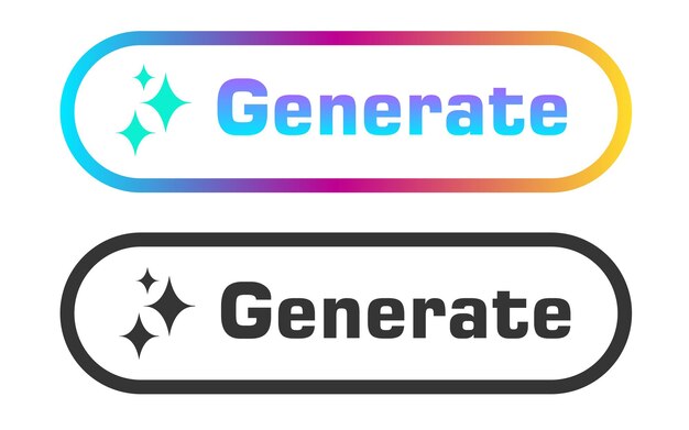 frame ai generate button gradient vector vector button generate set