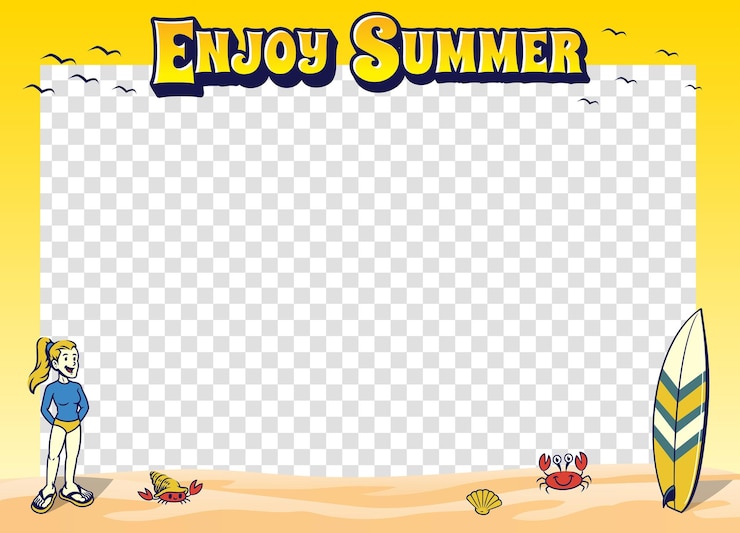 Vector 夏休みを楽しむフレーム背景デザイン