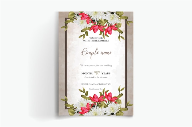frame bloemen bruiloft uitnodiging sjablonen