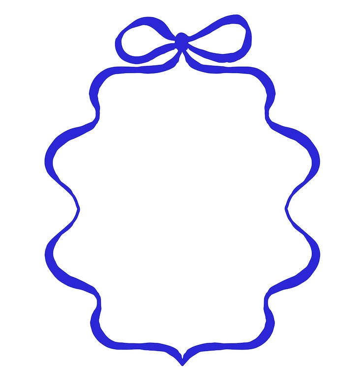 Vector frame of blue ribbon with a bow vector illustration