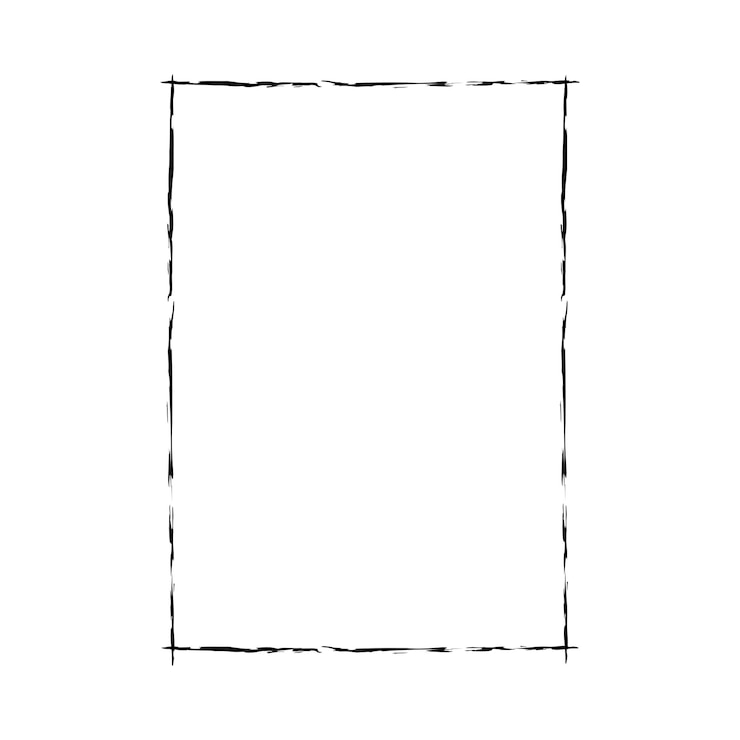 Vector frame border grunge shape icon for decorative vintage doodle element for design