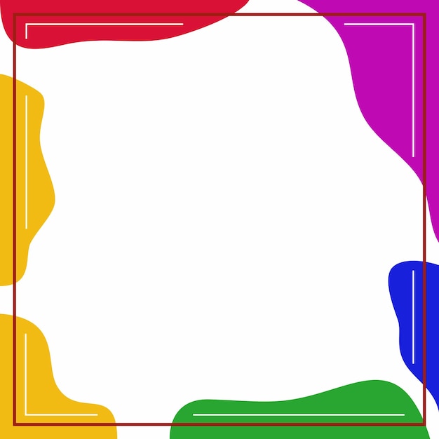 Рамка или граница Радужный и белый цвет фона с полосой и волнистыми формами ЛГБТ-пост
