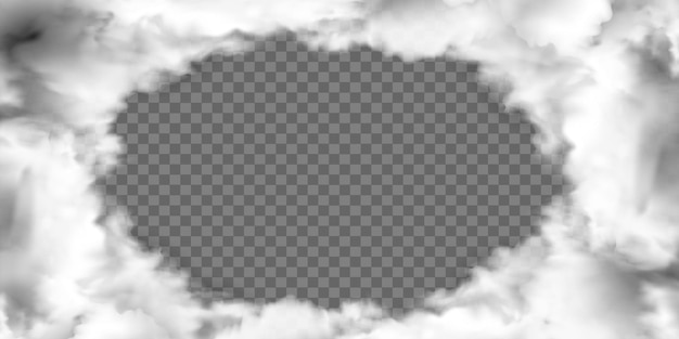 フレームの境界は,透明な特殊効果を持つ現実的な霧または煙です.
