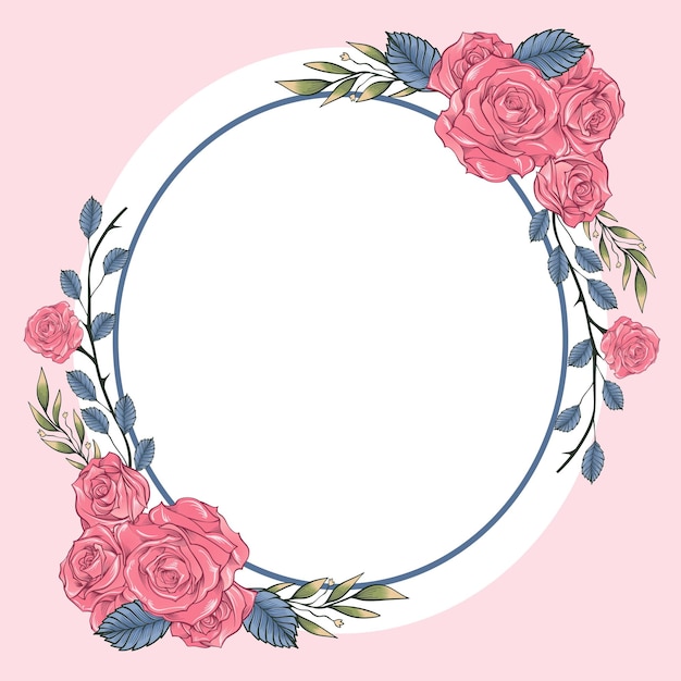 Vector frame and border roses