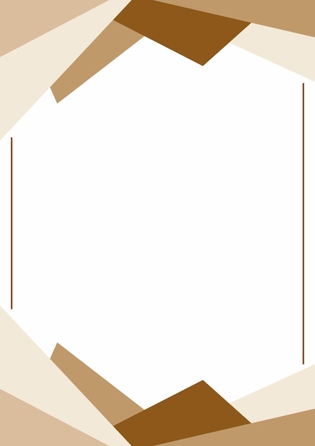 Frame or border with empty space Abstract background brown stripes and triangles on white background