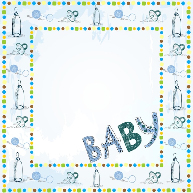 Frame for boy with baby elements