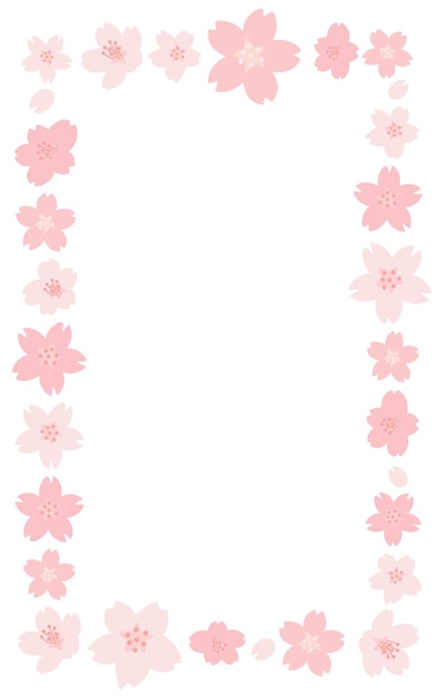 Vector frame of cherry blossom which bloomed in full bloom in the spring