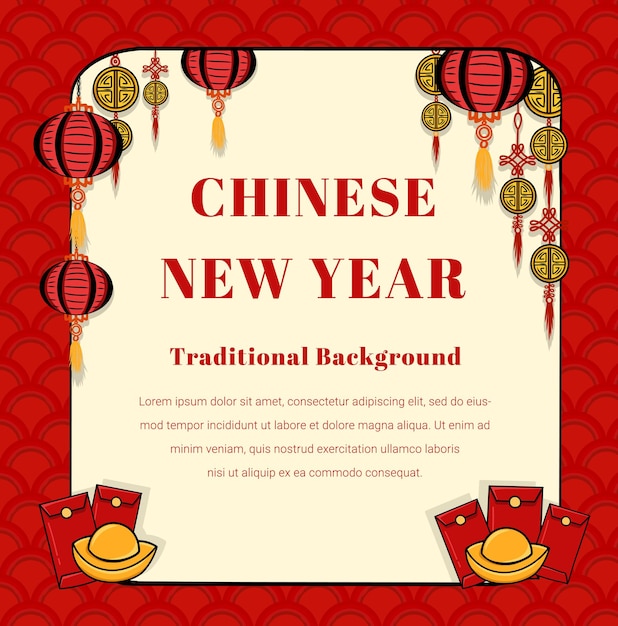 Vector frame for chinese new year abstract oriental wallpaper red window inspiration