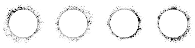 Cornice a forma di cerchio imposta colore inchiostro splatter collection spray border stencil pennello texture