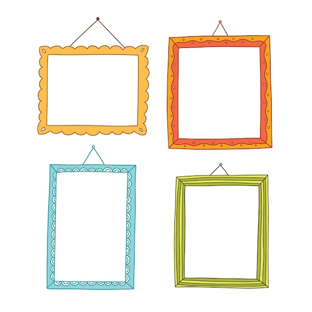 Frame clipart set with cartoon style