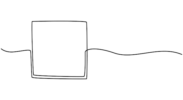 Frame continuous one line drawing in form circle square rtiangle rhombus Border set freehand