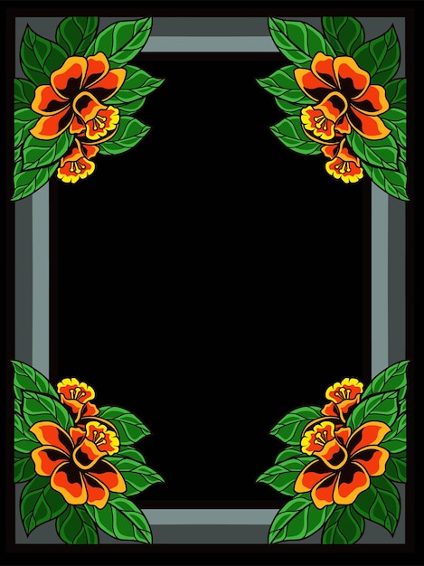 frame design with flowers vector