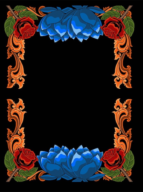 frame design with flowers vector