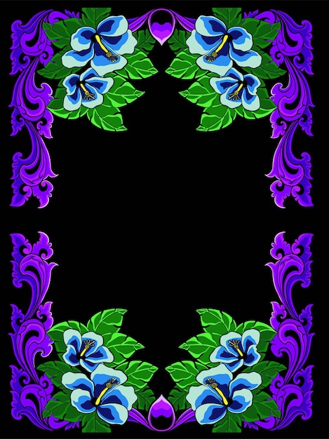 frame design with flowers vector