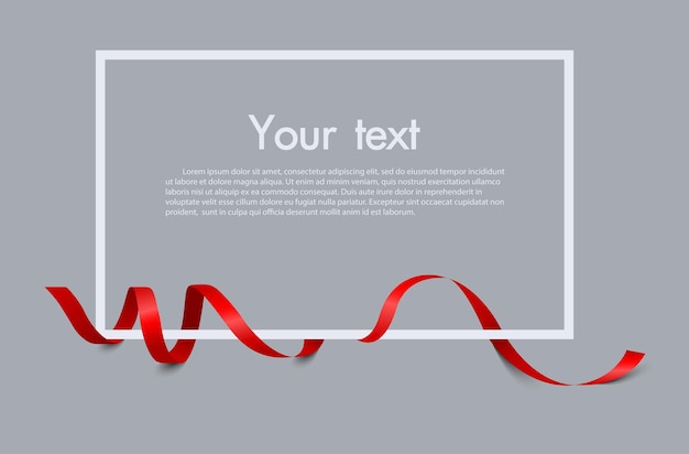 Frame en rand van rood lint sjabloon element gebruik voor verjaardag of vieren kaart Vector design