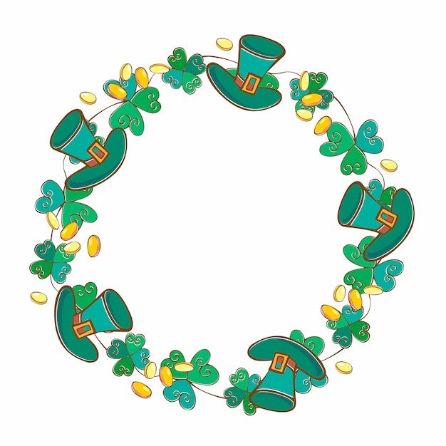 Vector frame festive wreath for st. patrick's day.