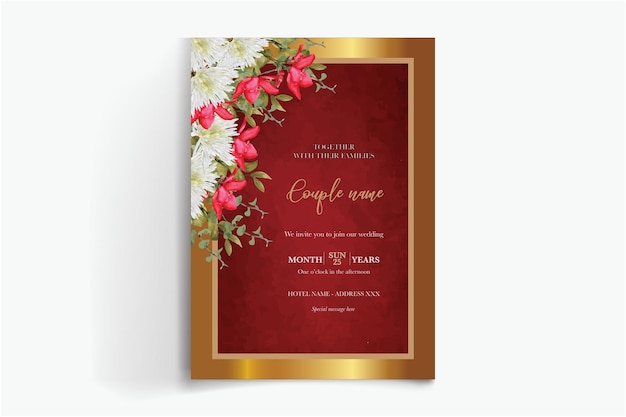 Frame floral wedding invitation templates