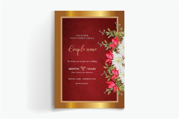 frame floral wedding invitation templates