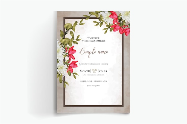 рамка цветочные свадебные приглашения шаблоны