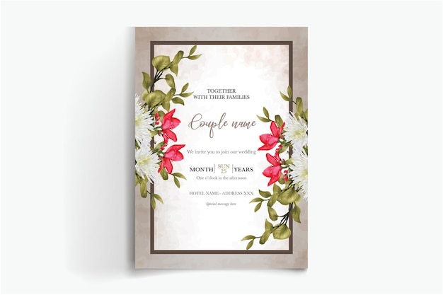 frame floral wedding invitation templates