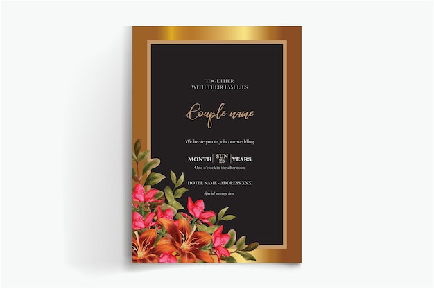 frame floral wedding invitation templates