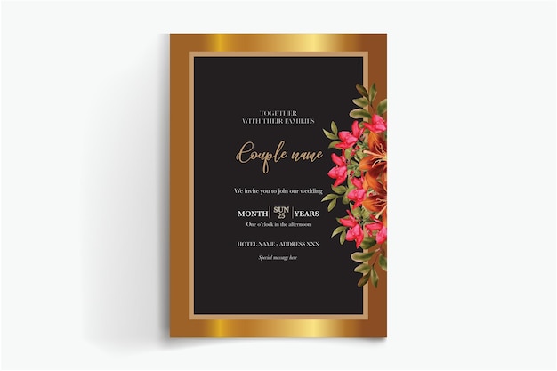 Frame floral wedding invitation templates