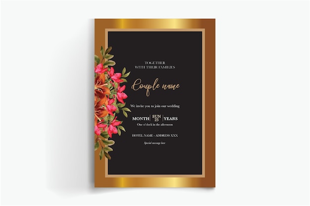 frame floral wedding invitation templates