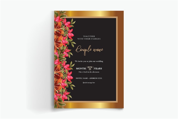 frame floral wedding invitation templates