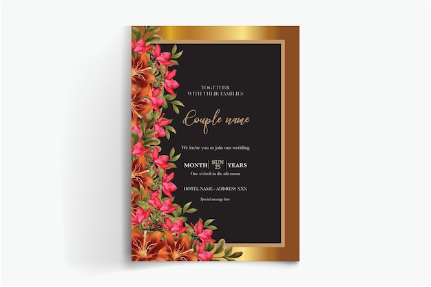 frame floral wedding invitation templates