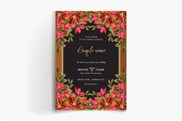 frame floral wedding invitation templates