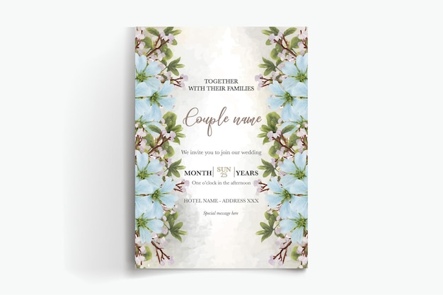 Frame floral wedding invitation templates