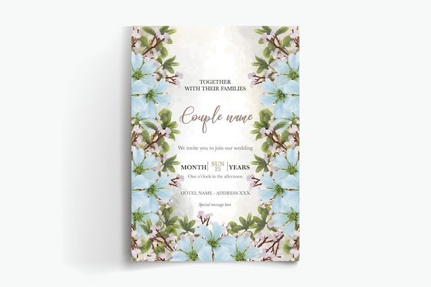 frame floral wedding invitation templates