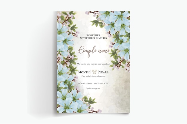 Frame floral wedding invitation templates