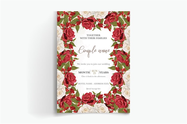 frame floral wedding invitation templates