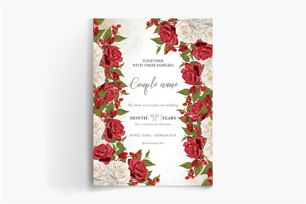 frame floral wedding invitation templates