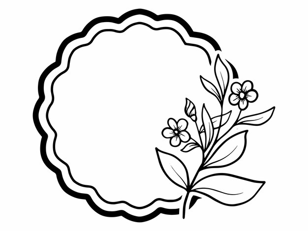 Frame Flower Line Art Illustratie