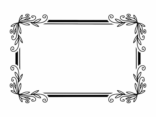 Frame Flower Line Art Illustration