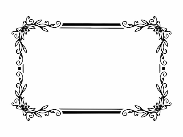 Frame Flower Sketch Line Art