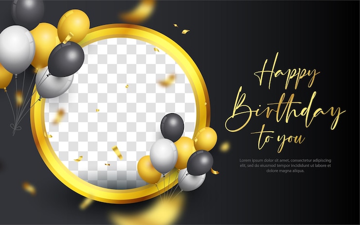 Vector frame foto gelukkige verjaardag ontwerp achtergrond