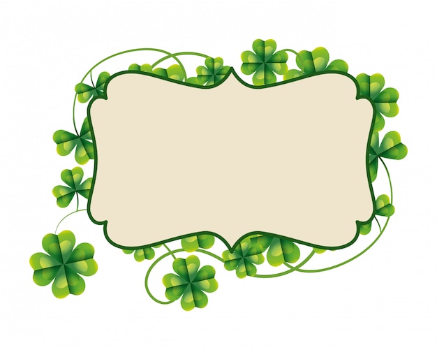 Vector frame four leaf clover