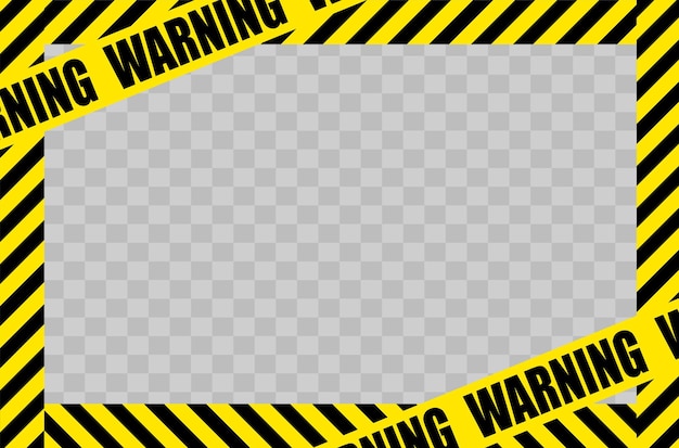 Frame gele en zwarte tape grens lijn lint waarschuwing teken vector sjabloon