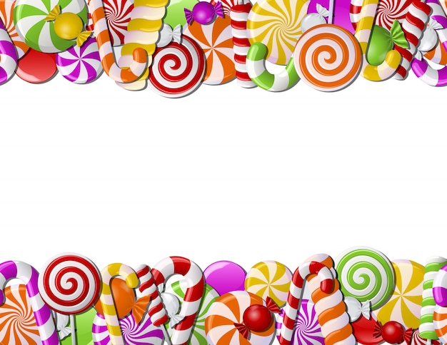 Frame gemaakt van kleurrijke snoepjes