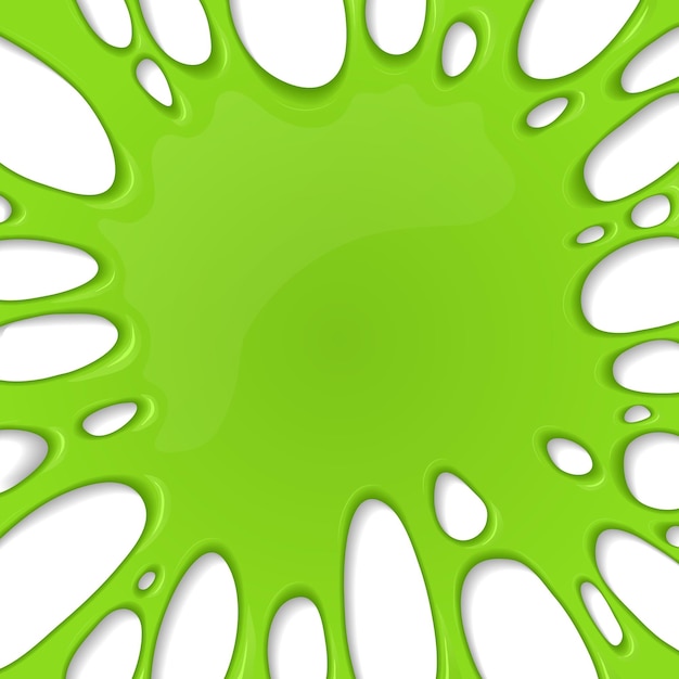 Frame of green sticky slime