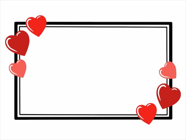 Vector frame heart background valentines day