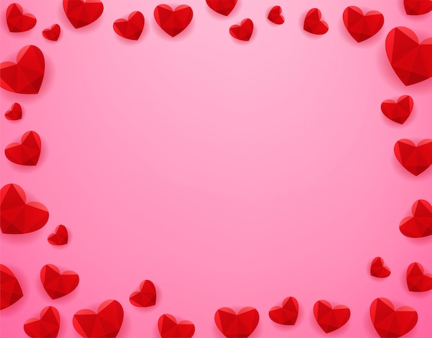 Vector frame of hearts.  template for a greeting card