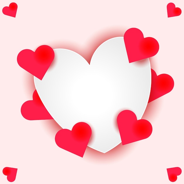 Vector frame of hearts for valentines day