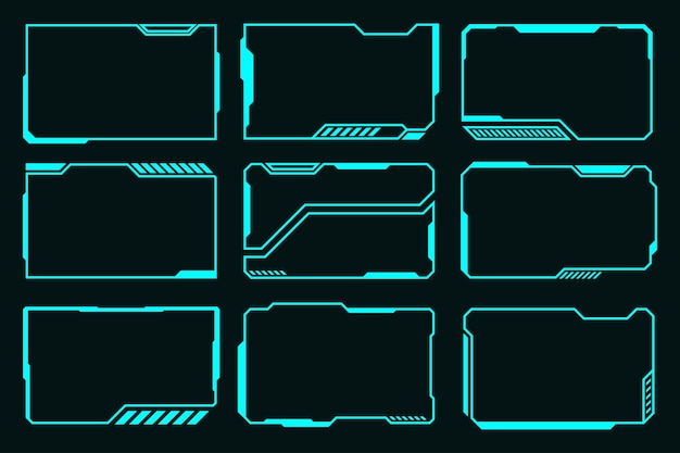 Frame HUD technologie cyberpunk ontwerp element Technologie Hitech element
