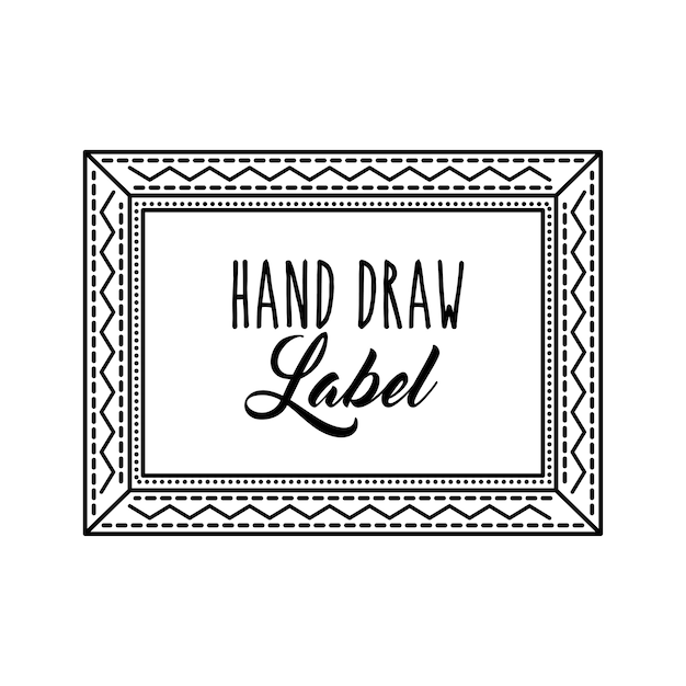 Vector frame icon. hand draw label design. vector graphic